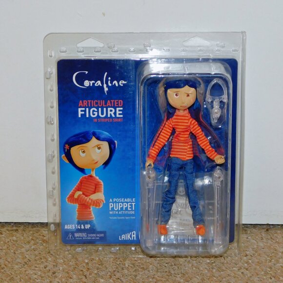 2019 Neca 7" Coraline in Striped Shirt Figure MOC Brand New Laika - Picture 1 of 2